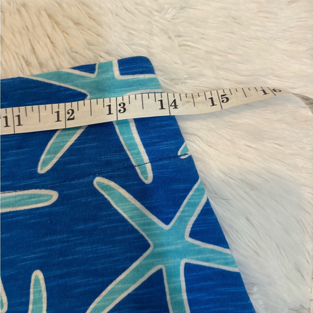 West Indies Costal Starfish Print Mini Skirt Size XS Nautical Tropical Beachy - Picture 5 of 6